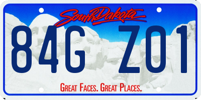 SD license plate 84GZ01