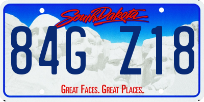 SD license plate 84GZ18