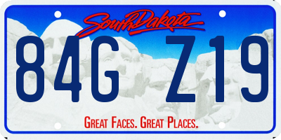 SD license plate 84GZ19