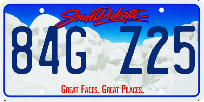 SD license plate 84GZ25