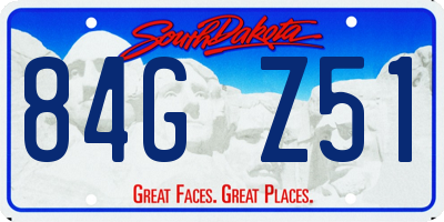 SD license plate 84GZ51