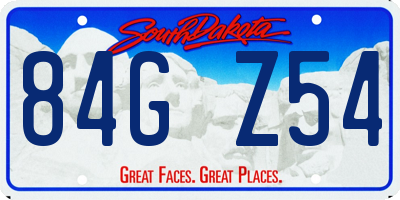 SD license plate 84GZ54