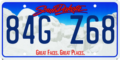 SD license plate 84GZ68
