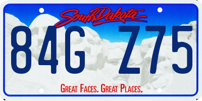 SD license plate 84GZ75