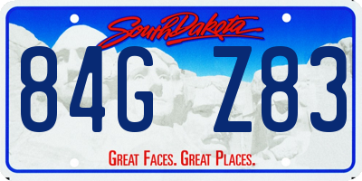 SD license plate 84GZ83