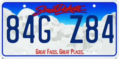 SD license plate 84GZ84