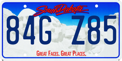 SD license plate 84GZ85