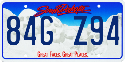 SD license plate 84GZ94