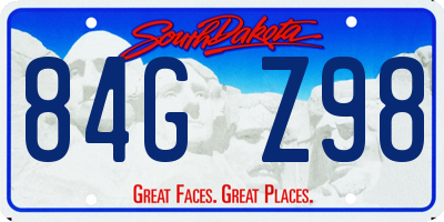 SD license plate 84GZ98