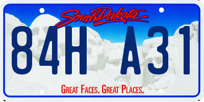 SD license plate 84HA31