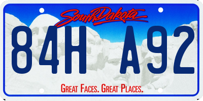 SD license plate 84HA92