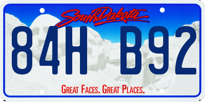 SD license plate 84HB92