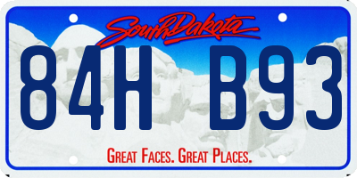 SD license plate 84HB93