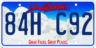 SD license plate 84HC92