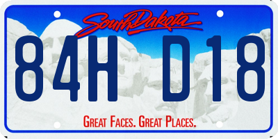 SD license plate 84HD18