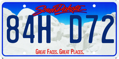 SD license plate 84HD72