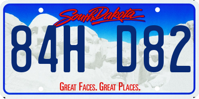 SD license plate 84HD82