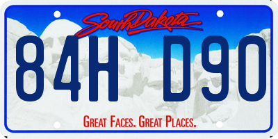 SD license plate 84HD90