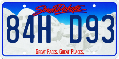 SD license plate 84HD93