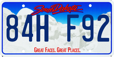 SD license plate 84HF92