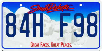 SD license plate 84HF98