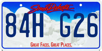 SD license plate 84HG26