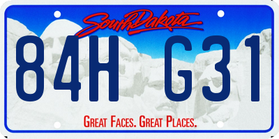 SD license plate 84HG31
