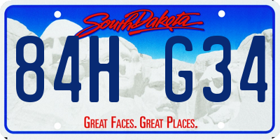 SD license plate 84HG34