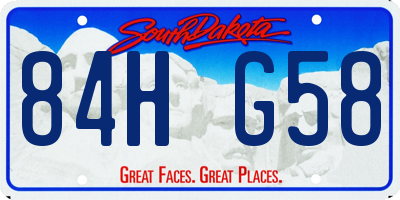 SD license plate 84HG58