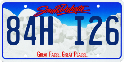 SD license plate 84HI26