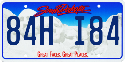 SD license plate 84HI84