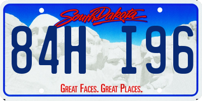 SD license plate 84HI96