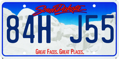 SD license plate 84HJ55
