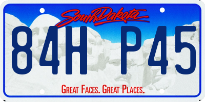 SD license plate 84HP45