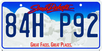SD license plate 84HP92