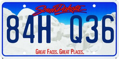 SD license plate 84HQ36