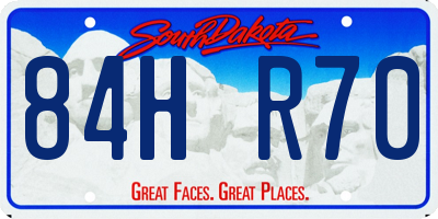 SD license plate 84HR70