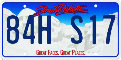 SD license plate 84HS17
