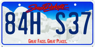 SD license plate 84HS37