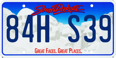 SD license plate 84HS39