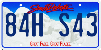 SD license plate 84HS43
