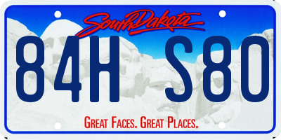 SD license plate 84HS80