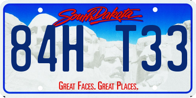 SD license plate 84HT33