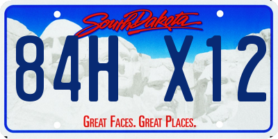 SD license plate 84HX12