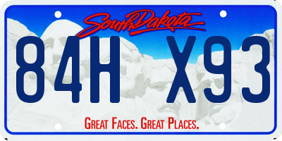 SD license plate 84HX93