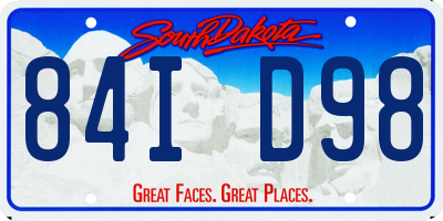SD license plate 84ID98