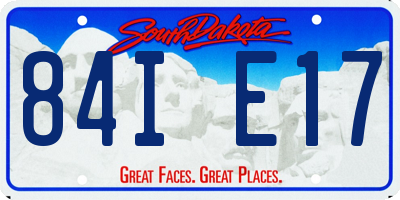 SD license plate 84IE17