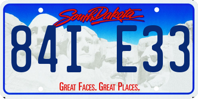 SD license plate 84IE33