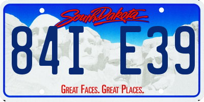 SD license plate 84IE39