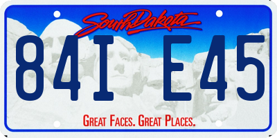 SD license plate 84IE45